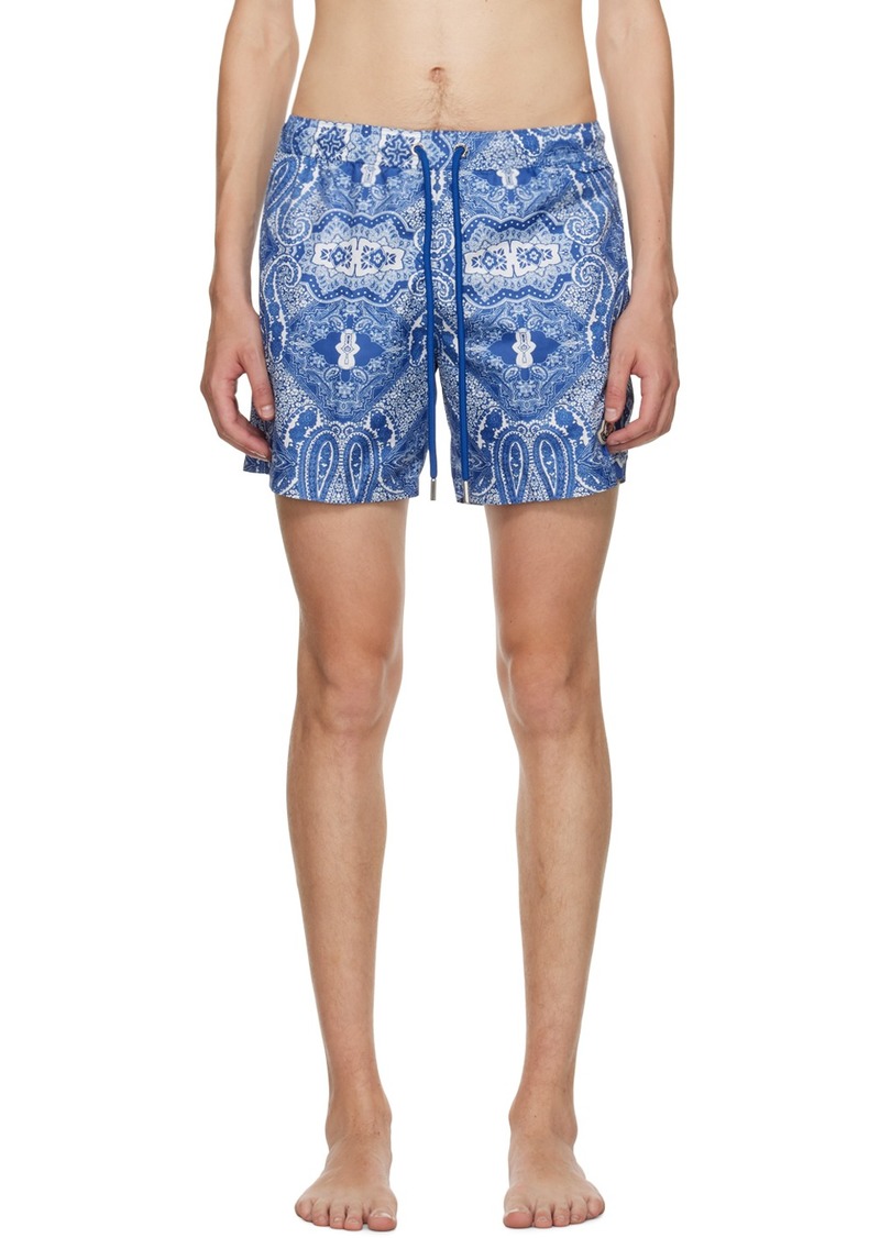 Moncler Blue Bandana Print Swim Shorts