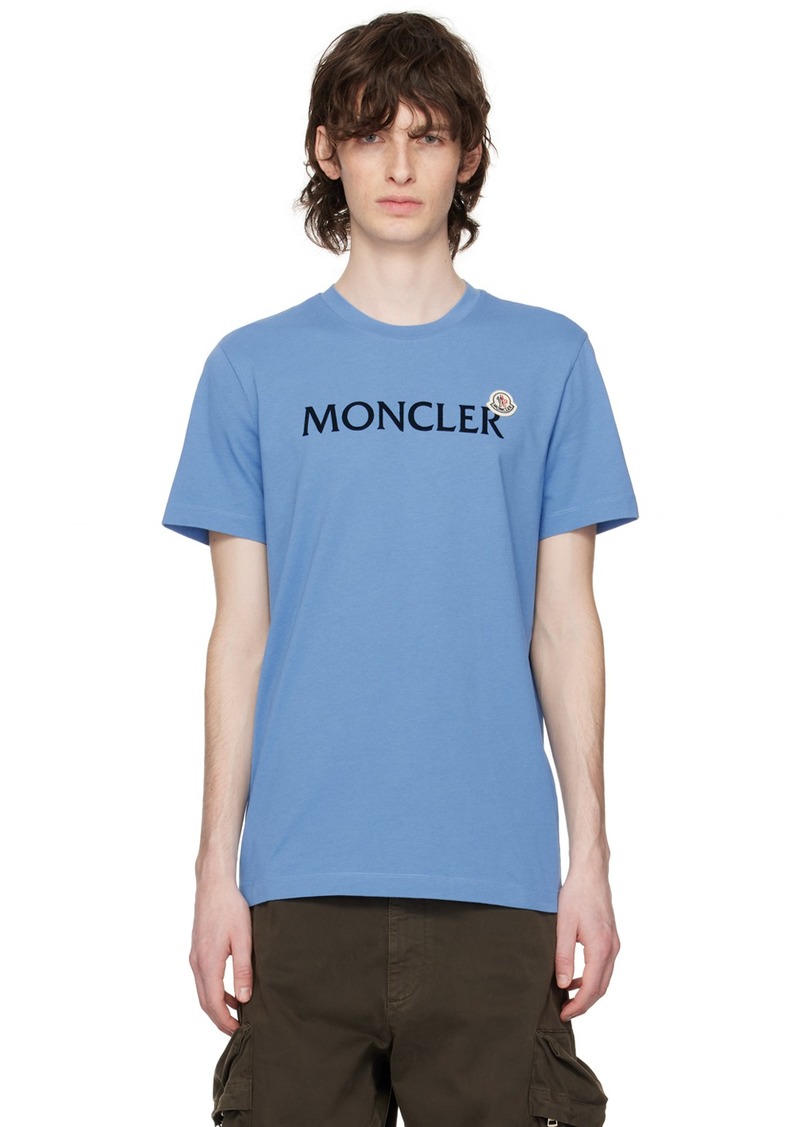 Moncler Blue Flocked T-Shirt