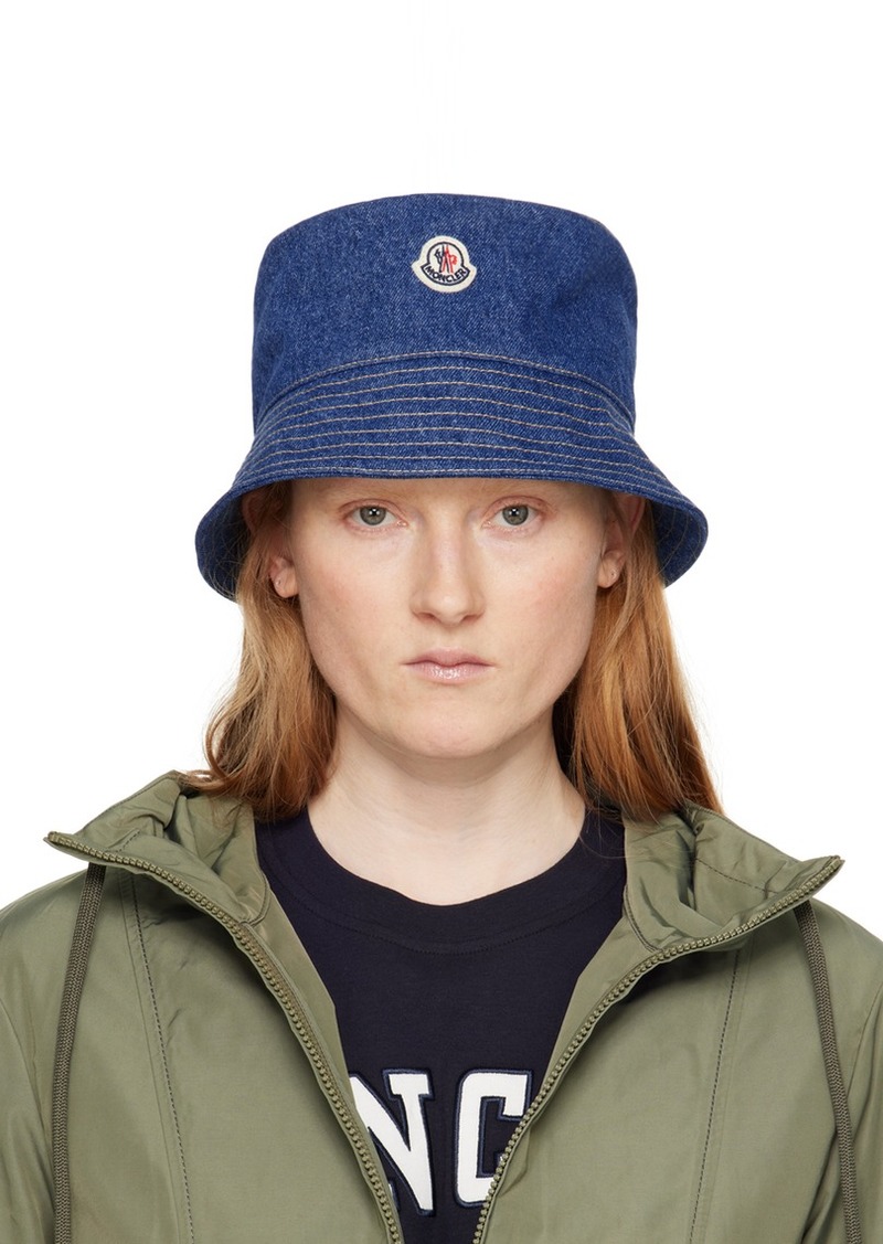 Moncler Blue Patch Denim Bucket Hat