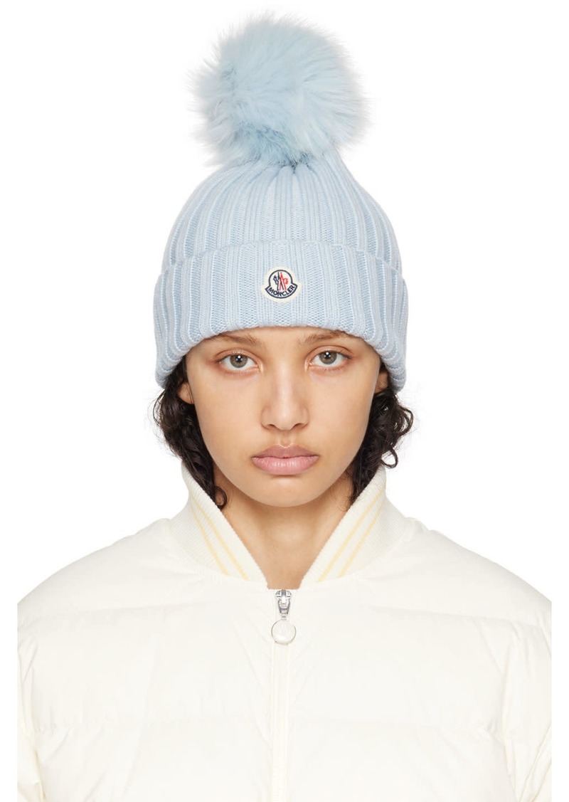 Moncler Blue Pom-Pom Beanie