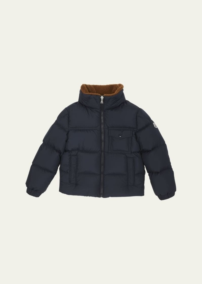 Moncler Boy's Cayden Faux Fur Trim Jacket  Size 4-6