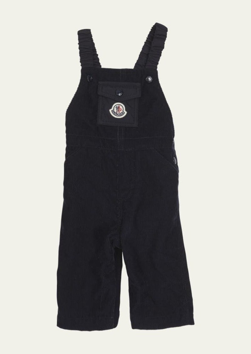 Moncler Boy's Corduroy Overalls W/ Bell Logo  Size 3M-3