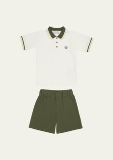Moncler Boy's Knitwear Polo and Shorts Set  Size 4-6