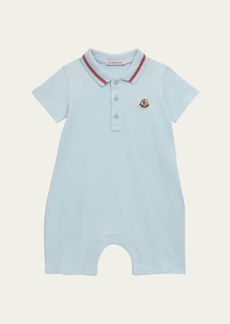 Moncler Boy's Logo Polo Playsuit  Size Newborn-24M