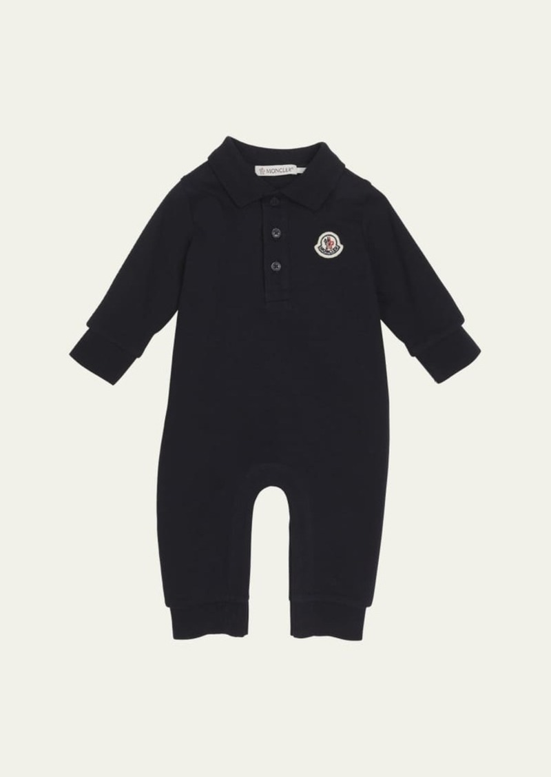 Moncler Boy's Logo-Print Polo Romper  Size Newborn-24M