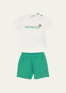 Moncler Boy's Logo-Print T-Shirt and Short Set  Size 6M-3