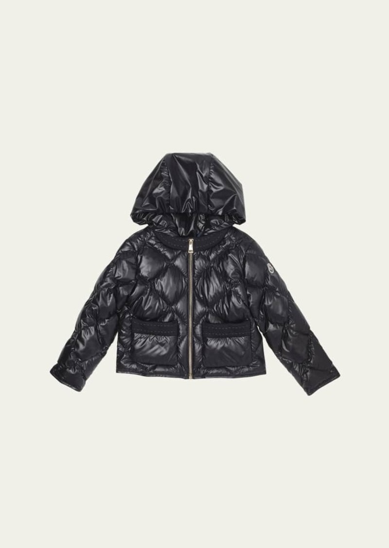 Moncler Boy's Marusya Knit Trim Puffer Jacket  Size 4-6