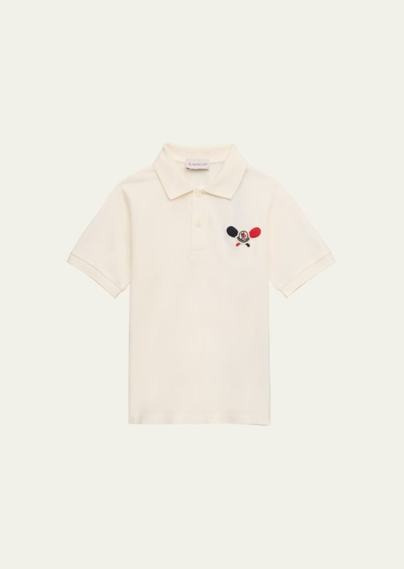 Moncler Boy's Short-Sleeve Logo Polo Shirt  Size 8-14