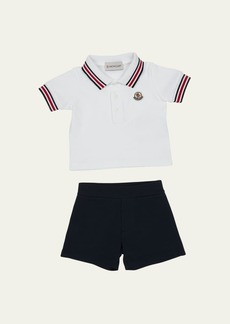 Moncler Boy's Striped Polo Shirt W/ Shorts  Size 12M-3