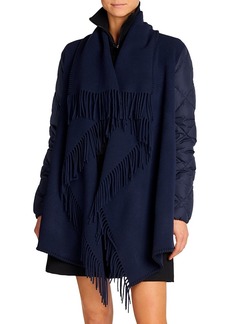 moncler mirac ruffled shell down peplum jacket