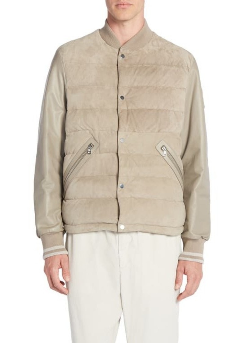 Moncler Chalanches Quilted Leather Down Jacket