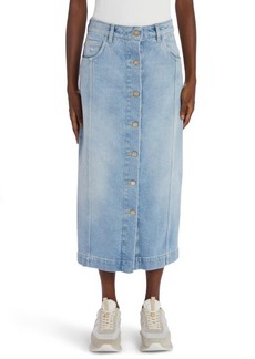 Moncler Cotton Denim Midi Skirt