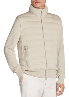 Moncler Cotton Quilted Zip Cardigan Sweater