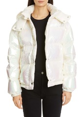 Moncler Daos Water Resistant Iridescent Hooded Down Puffer Coat