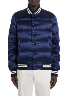 Moncler Dives Quilted Satin Down Bomber Jacket