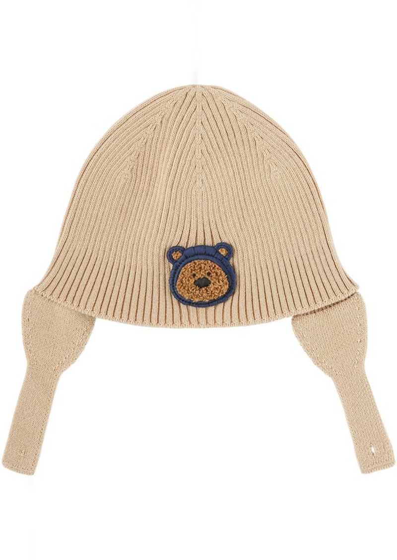 Moncler Enfant Baby Beige Graphic Beanie