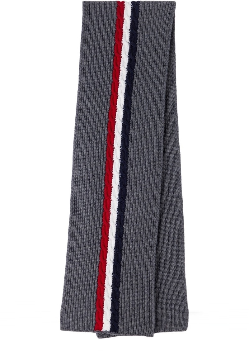 Moncler Enfant Kids Gray Tricolor Stripe Scarf