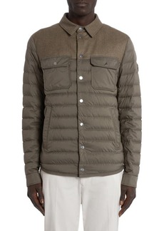 Moncler Fauscoum Virgin Wool & Quilted Nylon Down Jacket