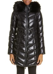 Moncler Fulmarre Quilted Down Coat with Faux Fur Trim