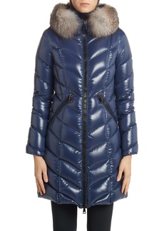 Moncler Fulmarus Quilted Down Puffer Coat with Removable Genuine Fox Fur Trim