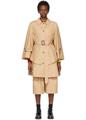 Moncler Genius 1 Moncler JW Anderson Khaki Military A-Line Dungeness Trench Jacket