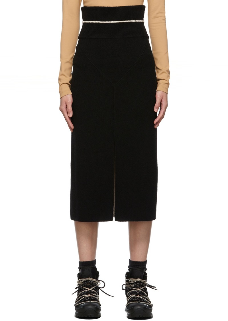 Moncler Genius 2 Moncler 1952 Black Wool Skirt