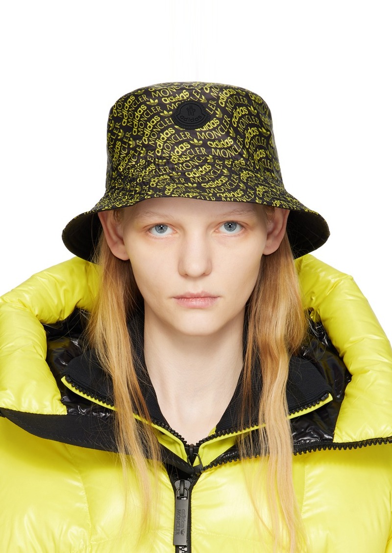 Moncler Genius 3 Moncler adidas Originals Reversible Yellow & Black Logo Bucket Hat