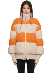 Moncler Genius Orange & Beige Quilted Down Jacket