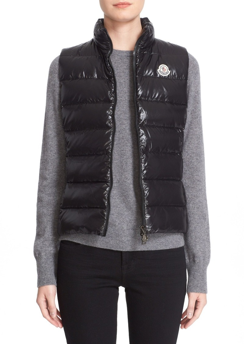 Moncler Moncler Ghany Water Resistant Shiny Nylon Down Puffer Vest ...