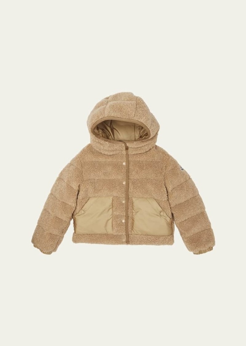 Moncler Girl's Audrieu Teddy Hooded Jacket  Size 4-6