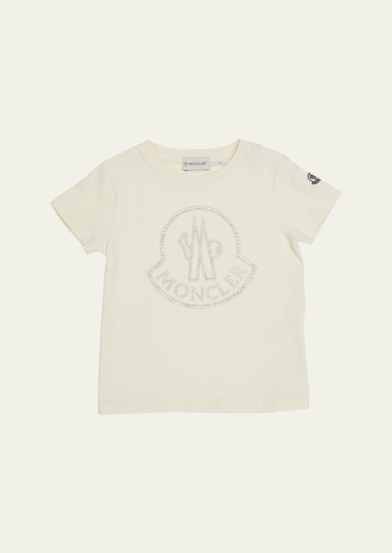 Moncler Girl's Embellished Bell Logo T-Shirt  Size 8-14