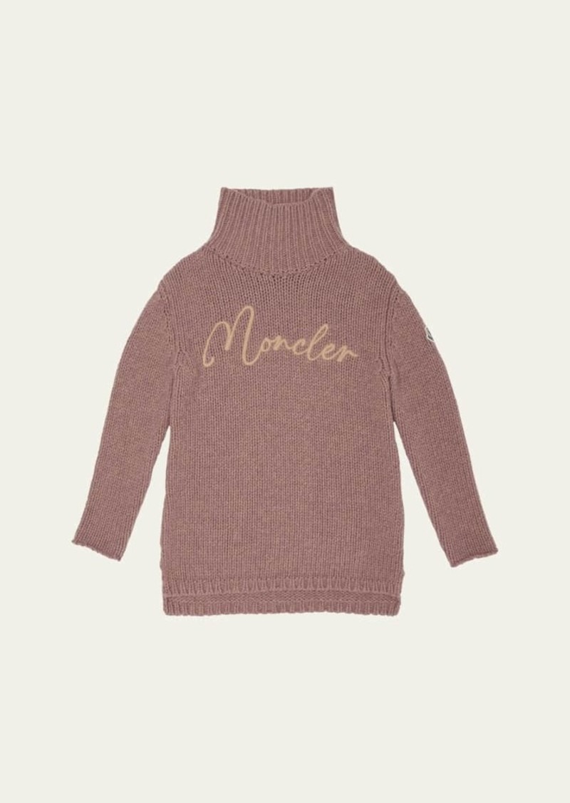 Moncler Girl's Logo Script Sweater Dress  Size 4-6