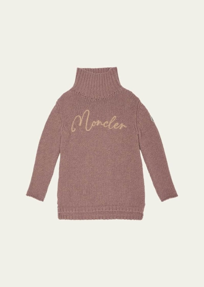 Moncler Girl's Logo Script Sweater Dress  Size 8-14