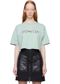 Moncler Green Bonded Cropped T-Shirt