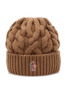 Moncler Grenoble - Cable Knit Beanie - Brown - OS - Moda Operandi