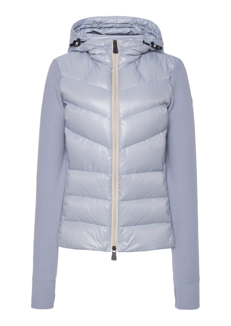 Moncler Grenoble - Down-Paneled Fleece Cardigan - Blue - XS - Moda Operandi