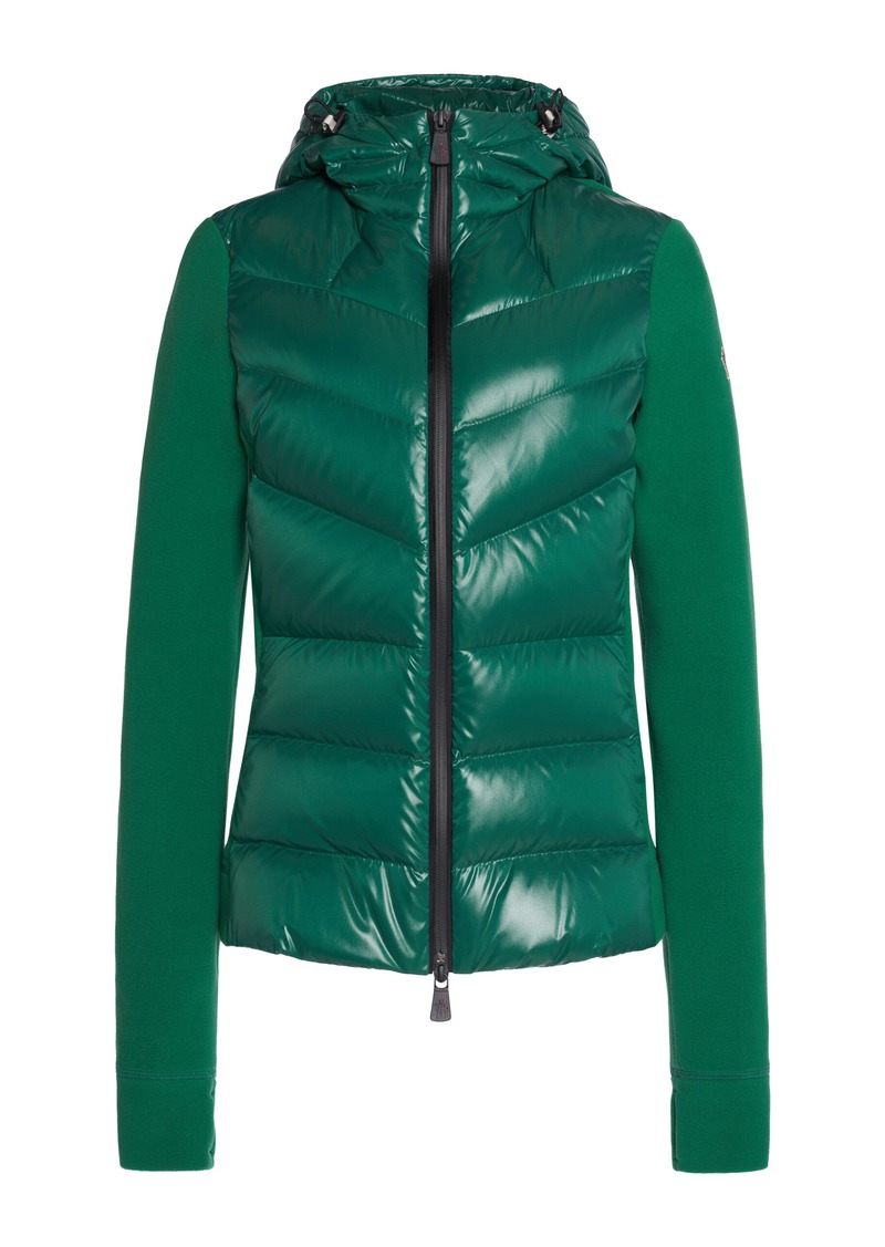 Moncler Grenoble - Down-Paneled Fleece Cardigan - Green - XS - Moda Operandi
