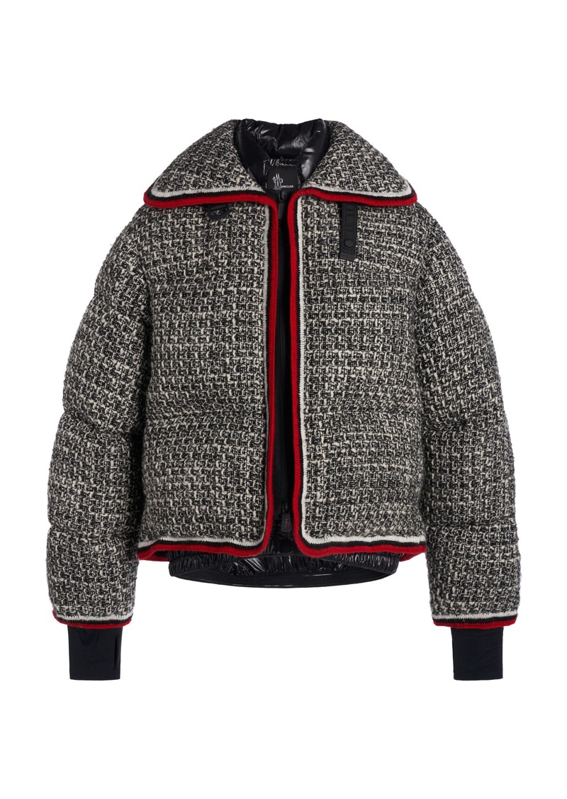 Moncler Grenoble - Eterlou Down Tweed Bomber Jacket - Black - 2 - Moda Operandi