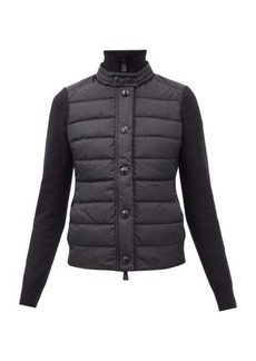 Moncler Grenoble - High-neck Quilted-front Wool-blend Knit Jacket - Womens - Black
