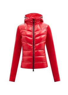 Moncler Grenoble - Hooded Quilted Nylon And Fleece Down Jacket - Womens - Red