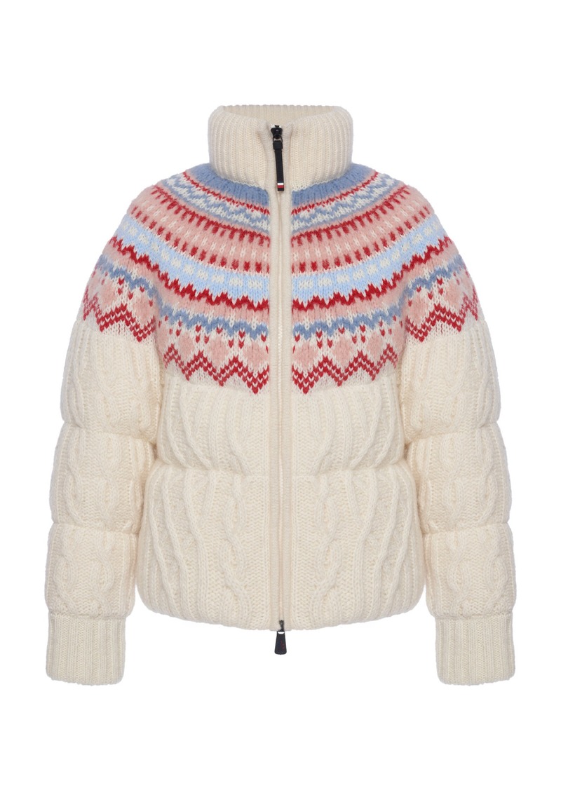 Moncler Grenoble - Knit Wool-Mohair Down Jacket - White - M - Moda Operandi