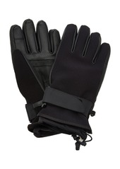 Moncler Grenoble - Women's Leather-Paneled Tech-Twill Ski Gloves - Black/light Pink - Moda Operandi