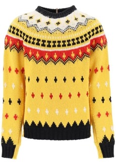 Moncler grenoble fair isle sweater in wool and alpaca