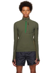 Moncler Grenoble Green Half-Zip Sweater