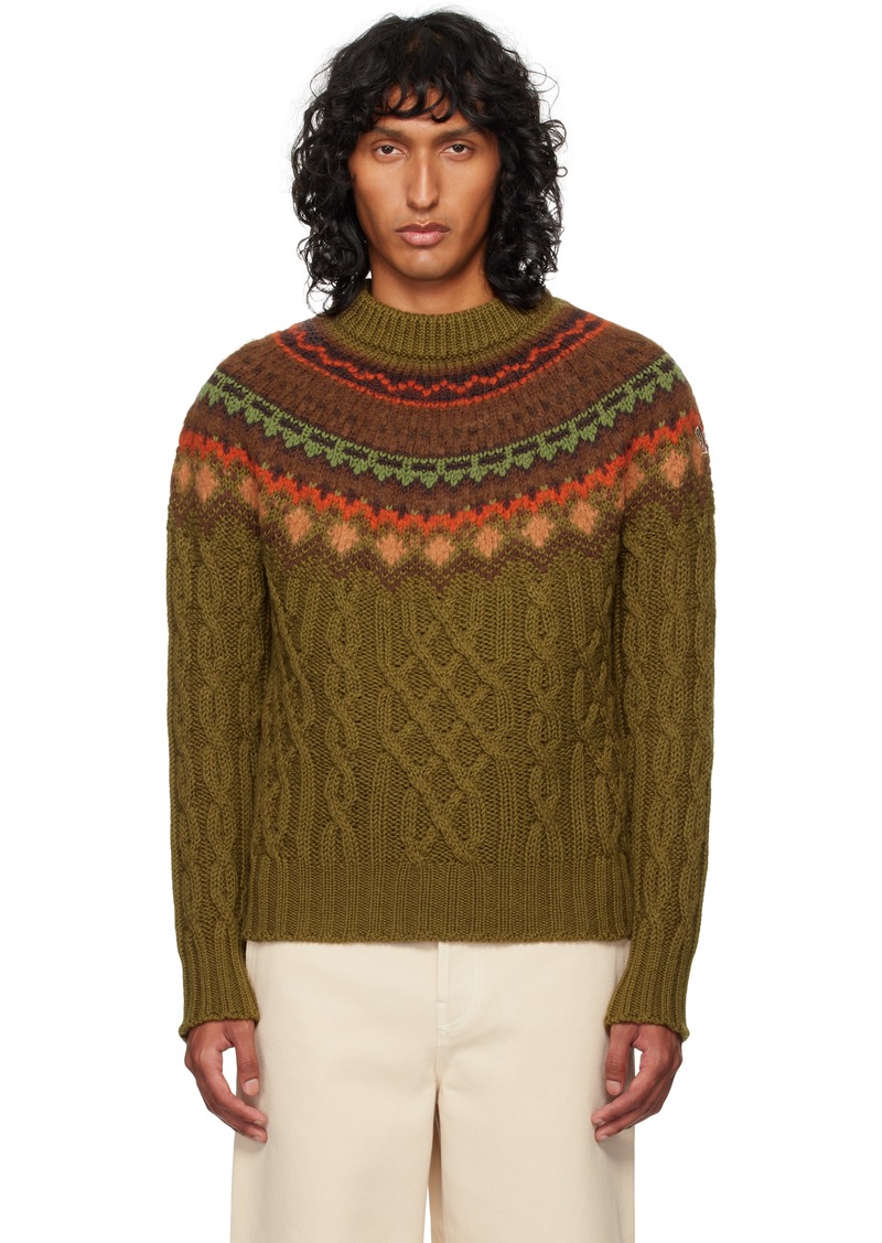 Moncler Grenoble Khaki Wool Sweater