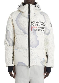 Moncler Grenoble Mazod Topographic Print Down Puffer Jacket