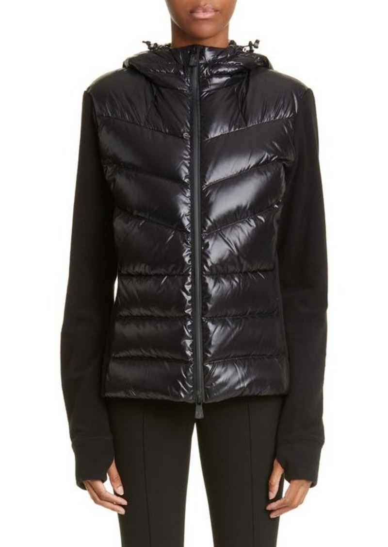 Moncler Grenoble Quilted Down & Fleece Hooded Cardigan