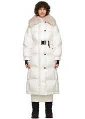 Moncler Grenoble White Chamoille Long Down Jacket