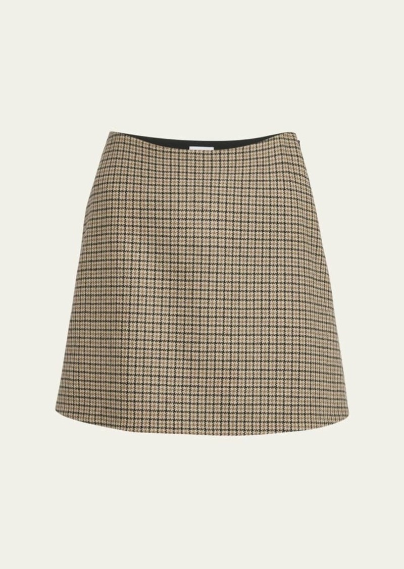 Moncler Houndstooth Plaid Mini Skirt