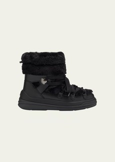 Moncler Insolux Leather Faux Fur Snow Boots